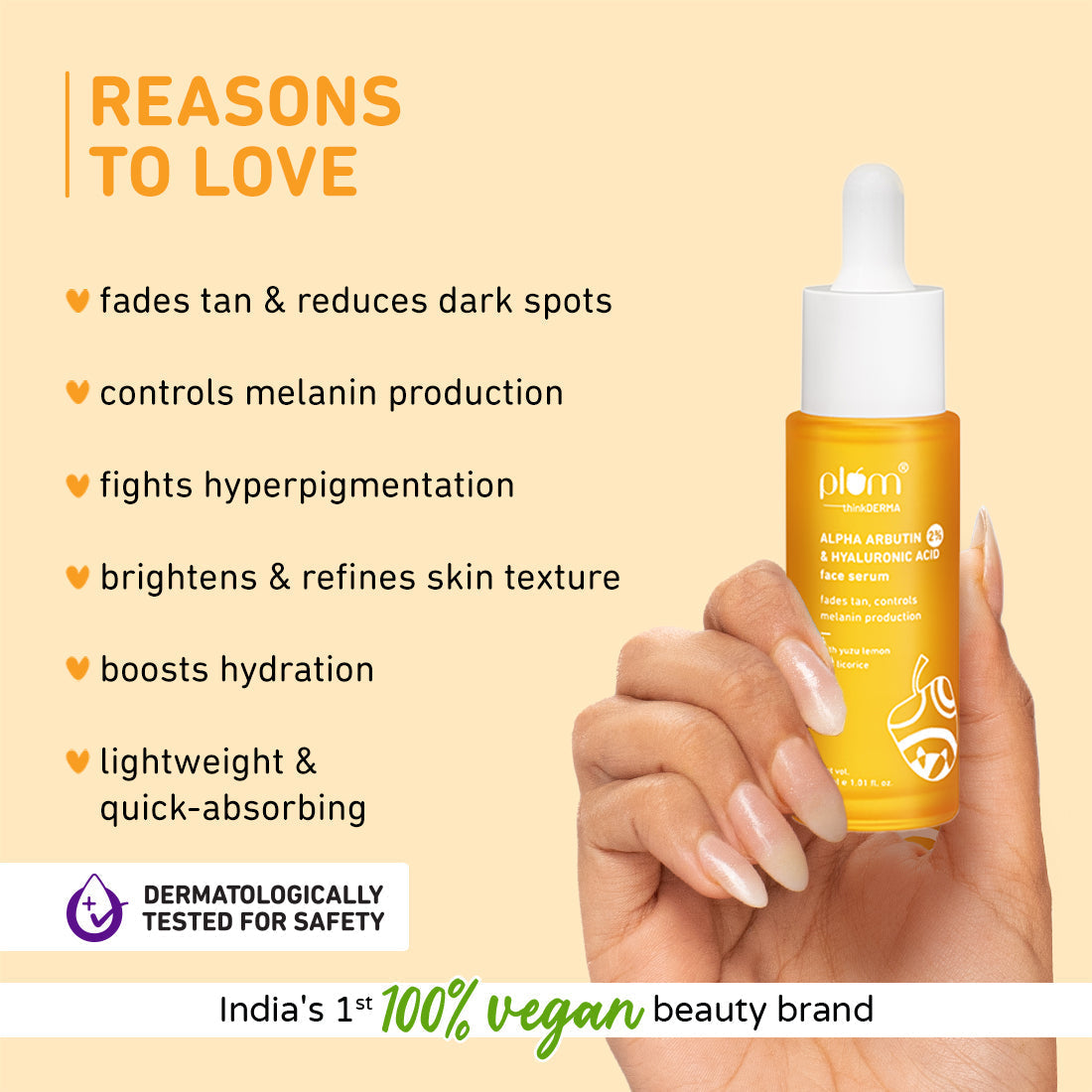 Plum 2% Alpha Arbutin & Hyaluronic Acid Face Serum | 30 ml | iBellaa
