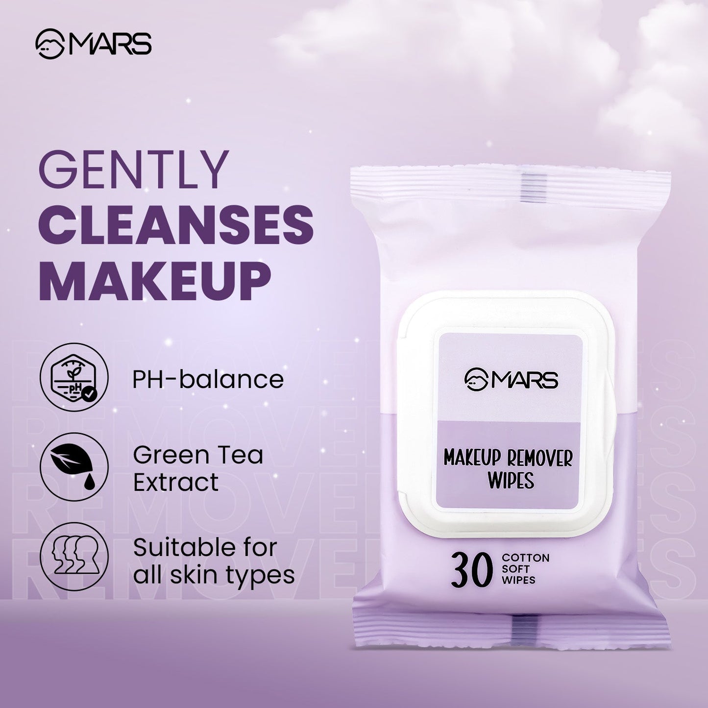 MARS Makeup Remover Wipes | 30 wipes | iBellaa