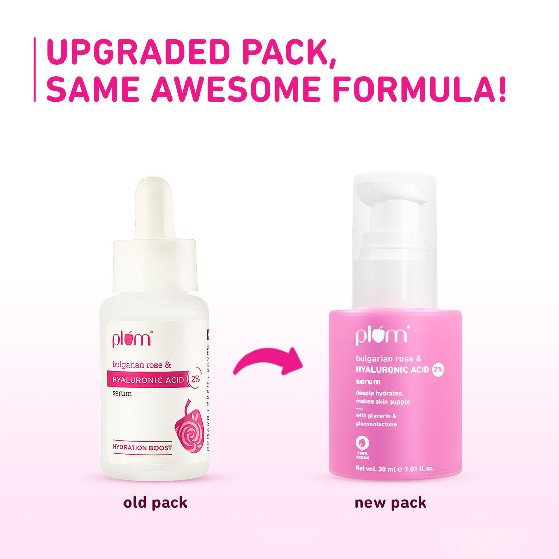 Plum 2% Hyaluronic Acid Face Serum with Bulgarian Rose | 30 ml | iBellaa
