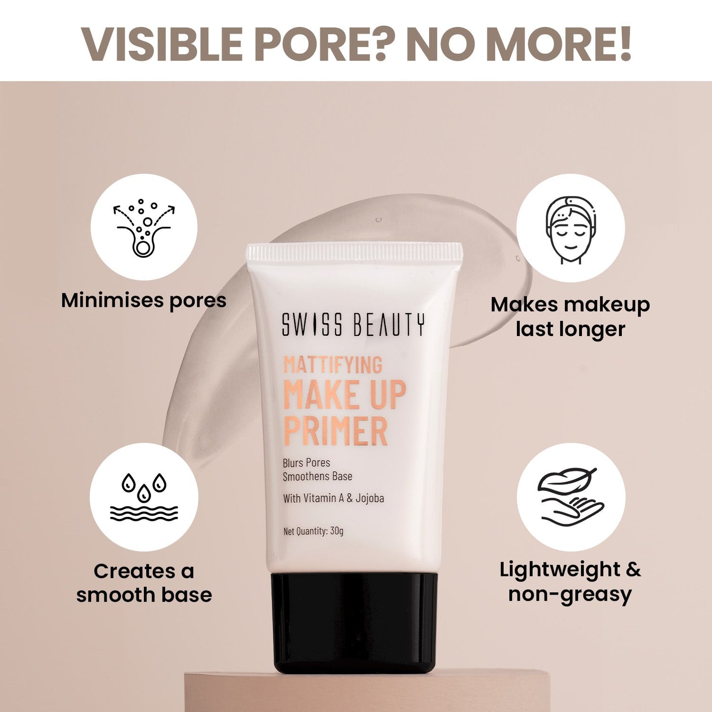 Swiss Beauty Oil Free Long Lasting Make-up Primer | 30 ml | iBellaa