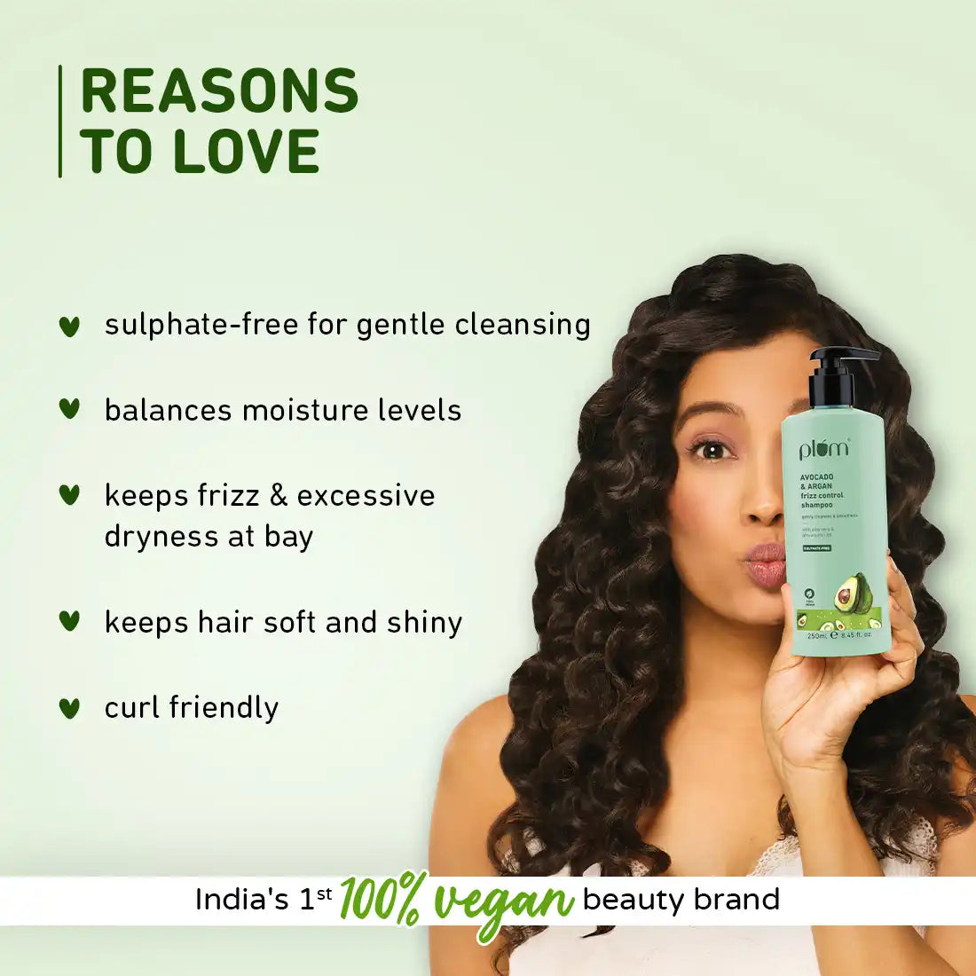 Plum Avocado & Argan Frizz Control Shampoo | 250 ml | iBellaa