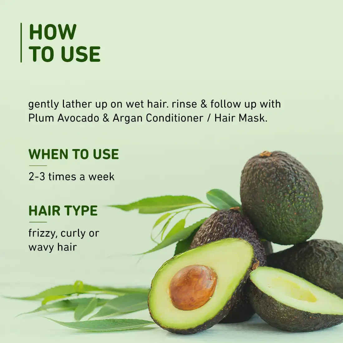 Plum Avocado & Argan Frizz Control Shampoo | 250 ml | iBellaa