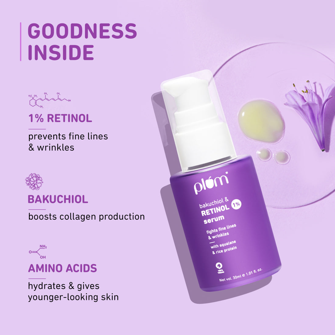 Plum 1% Retinol Face Serum with Bakuchiol | iBellaa