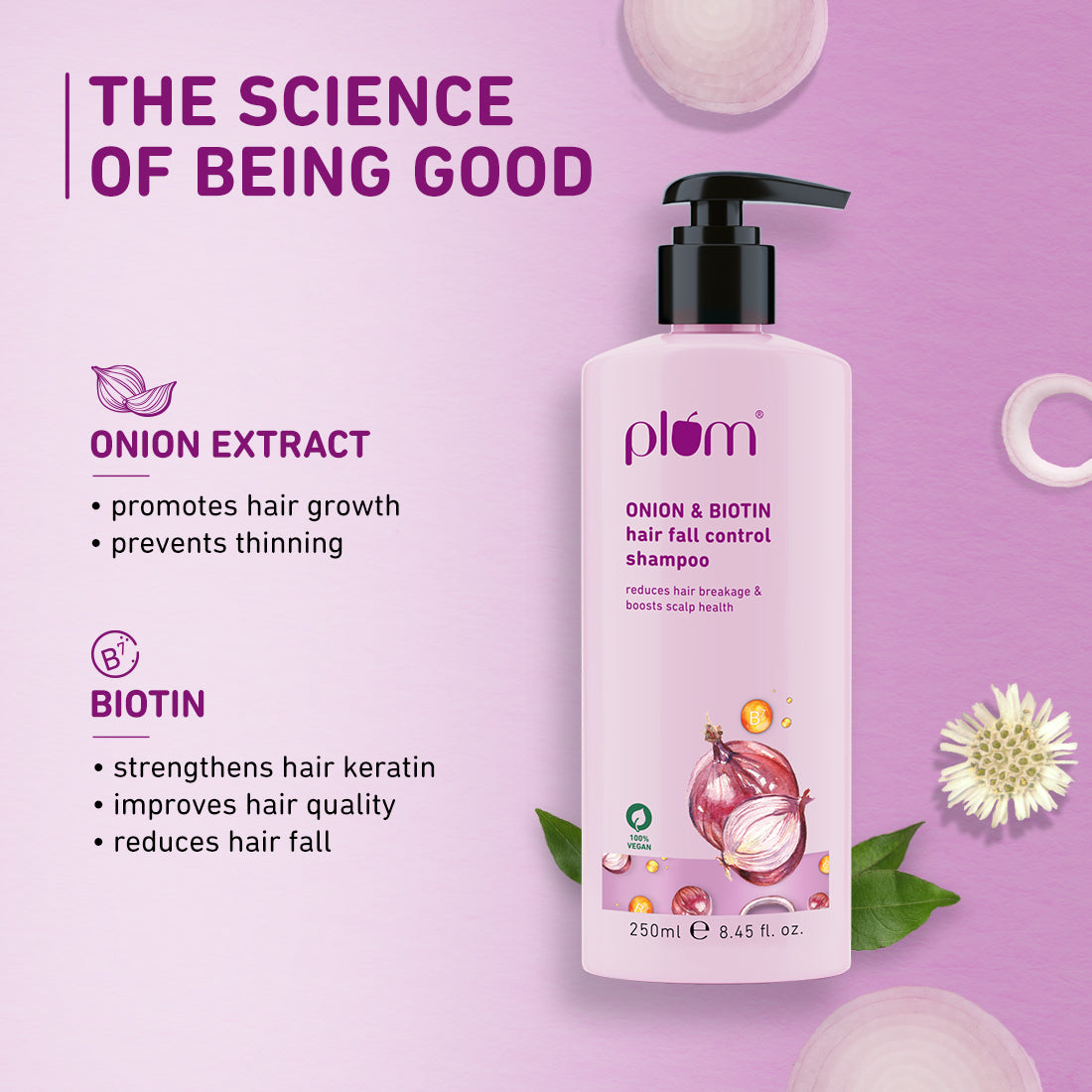 Plum Onion & Biotin Hair Fall Control Shampoo | 250ml | iBellaa