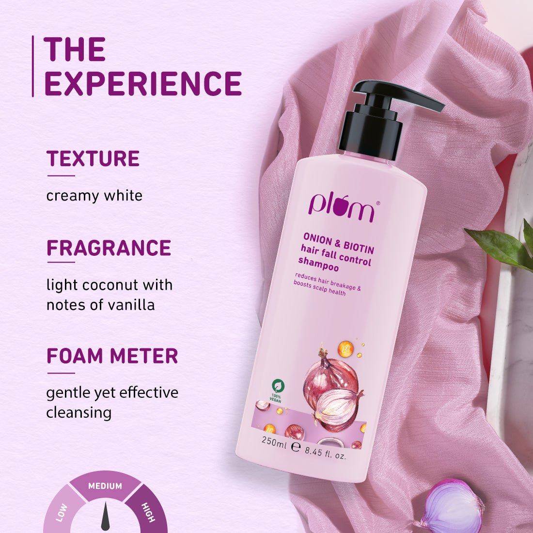 Plum Onion & Biotin Hair Fall Control Shampoo | 250ml | iBellaa