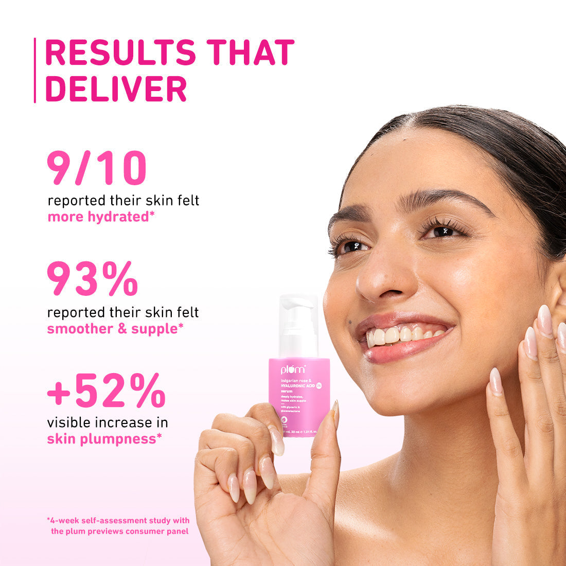 Plum 2% Hyaluronic Acid Face Serum with Bulgarian Rose | 30 ml | iBellaa