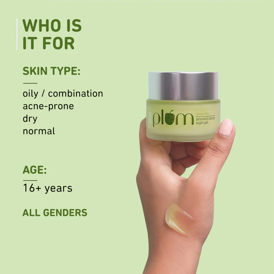 Plum Green Tea Renewed Clarity Night Gel | 50g | iBellaa