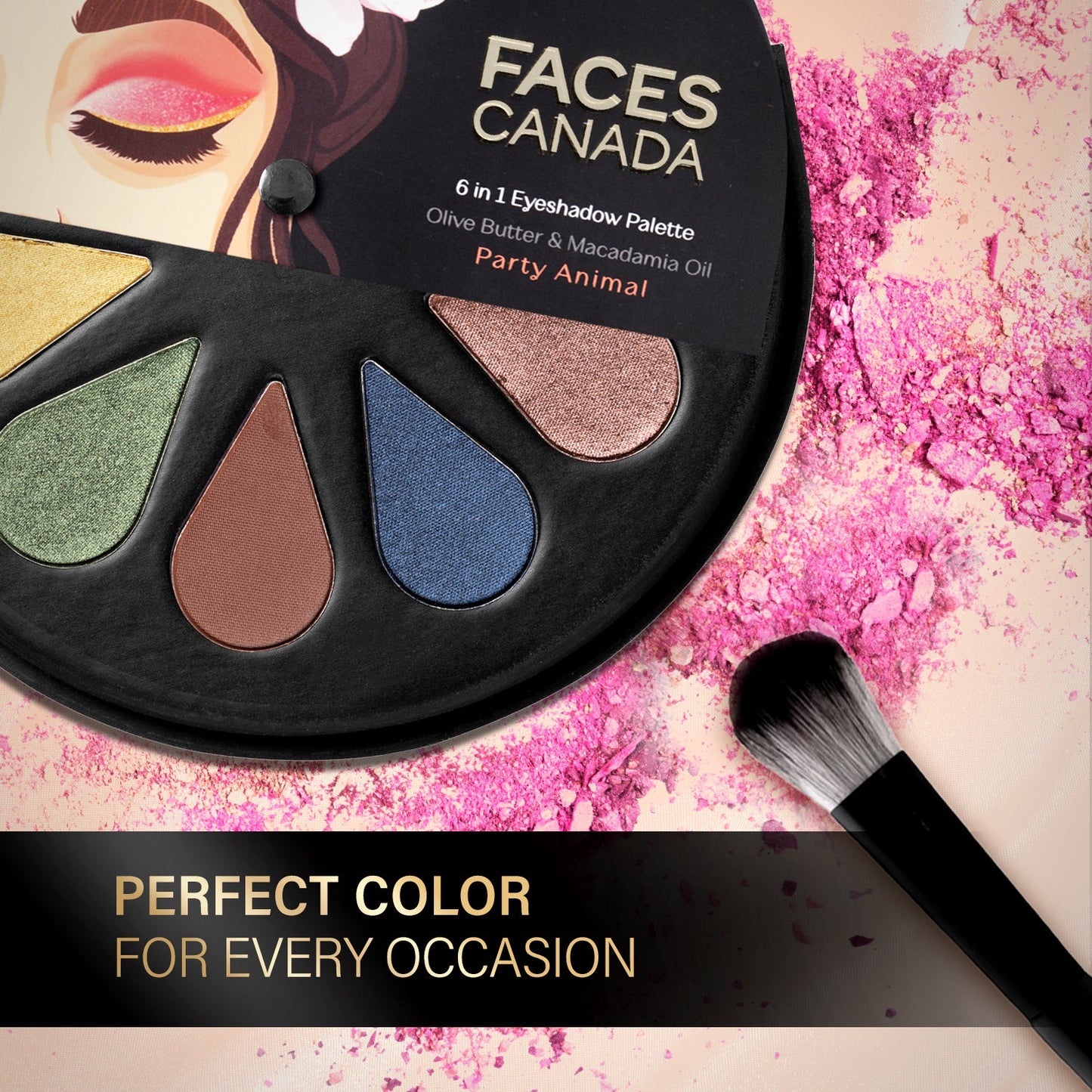 Faces Canada 6 in 1 Eyeshadow Palette | 6 g | iBellaa