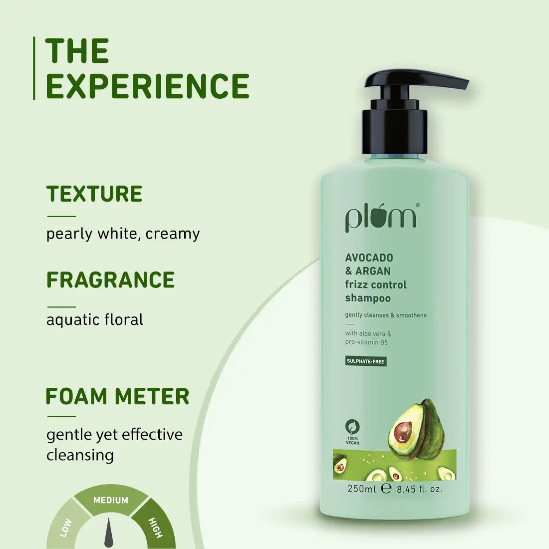 Plum Avocado & Argan Frizz Control Shampoo | 250 ml | iBellaa