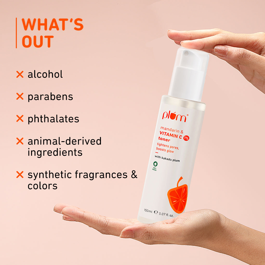 Plum Vitamin C Face Toner with Mandarin & Kakadu Plum | 150 ml | iBellaa