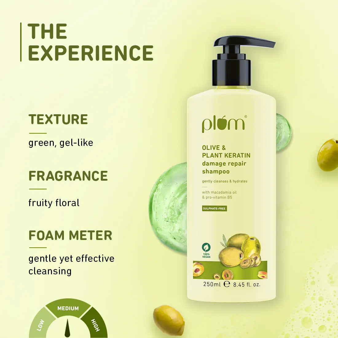 Plum Olive & Plant Keratin Damage Repair Shampoo | 250ml | iBellaa