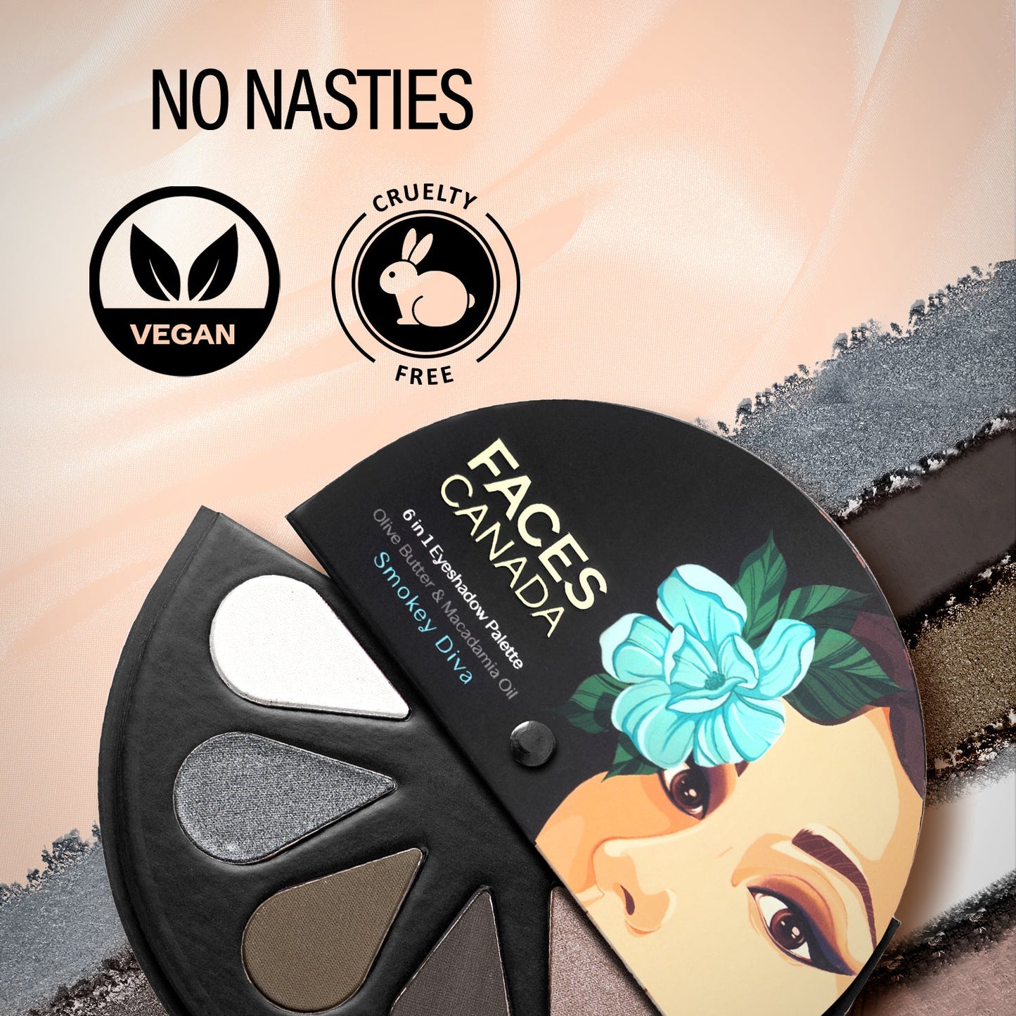 Faces Canada 6 in 1 Eyeshadow Palette | 6 g | iBellaa