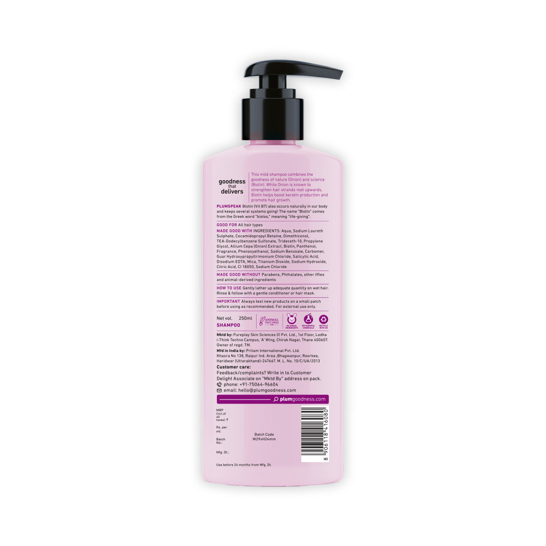 Plum Onion & Biotin Hair Fall Control Shampoo | 250ml | iBellaa