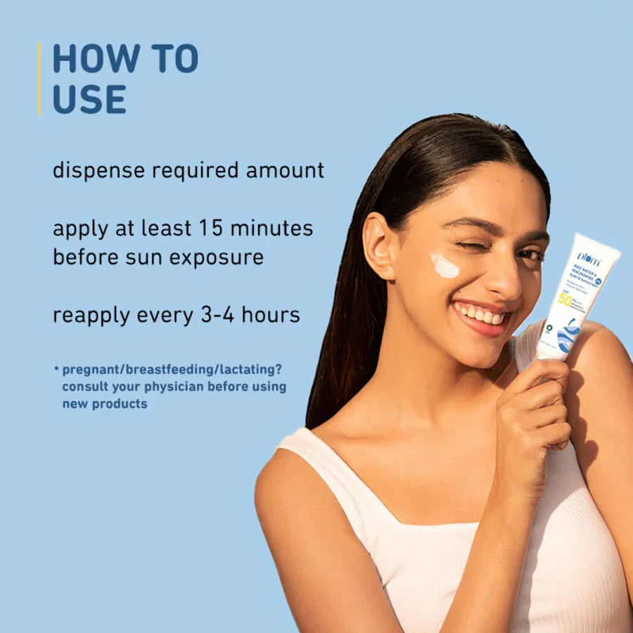 Plum 2% Niacinamide & Rice Water SPF 50 PA+++ Hybrid Sunscreen | iBellaa