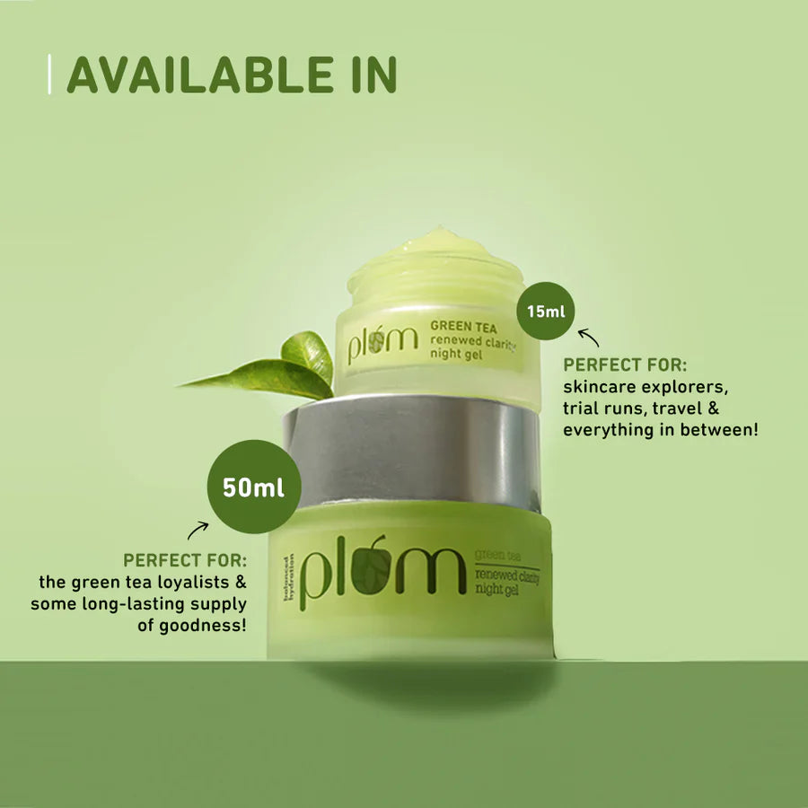Plum Green Tea Renewed Clarity Night Gel | 50g | iBellaa