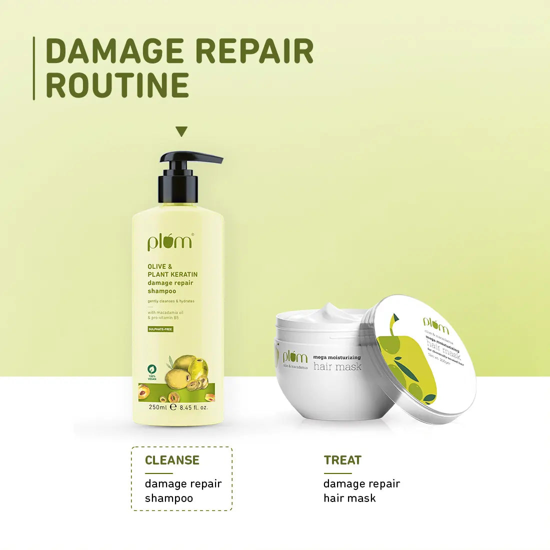 Plum Olive & Plant Keratin Damage Repair Shampoo | 250ml | iBellaa