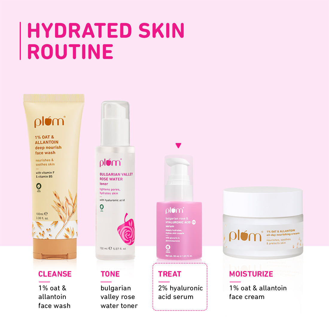 Plum 2% Hyaluronic Acid Face Serum with Bulgarian Rose | 30 ml | iBellaa