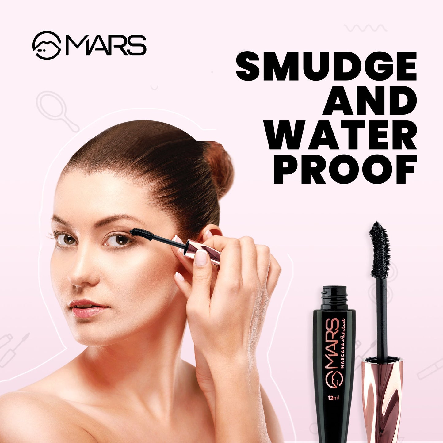 MARS Smudge & Water Proof Mascara | Fabulash Mascara | 12 ml| iBellaa