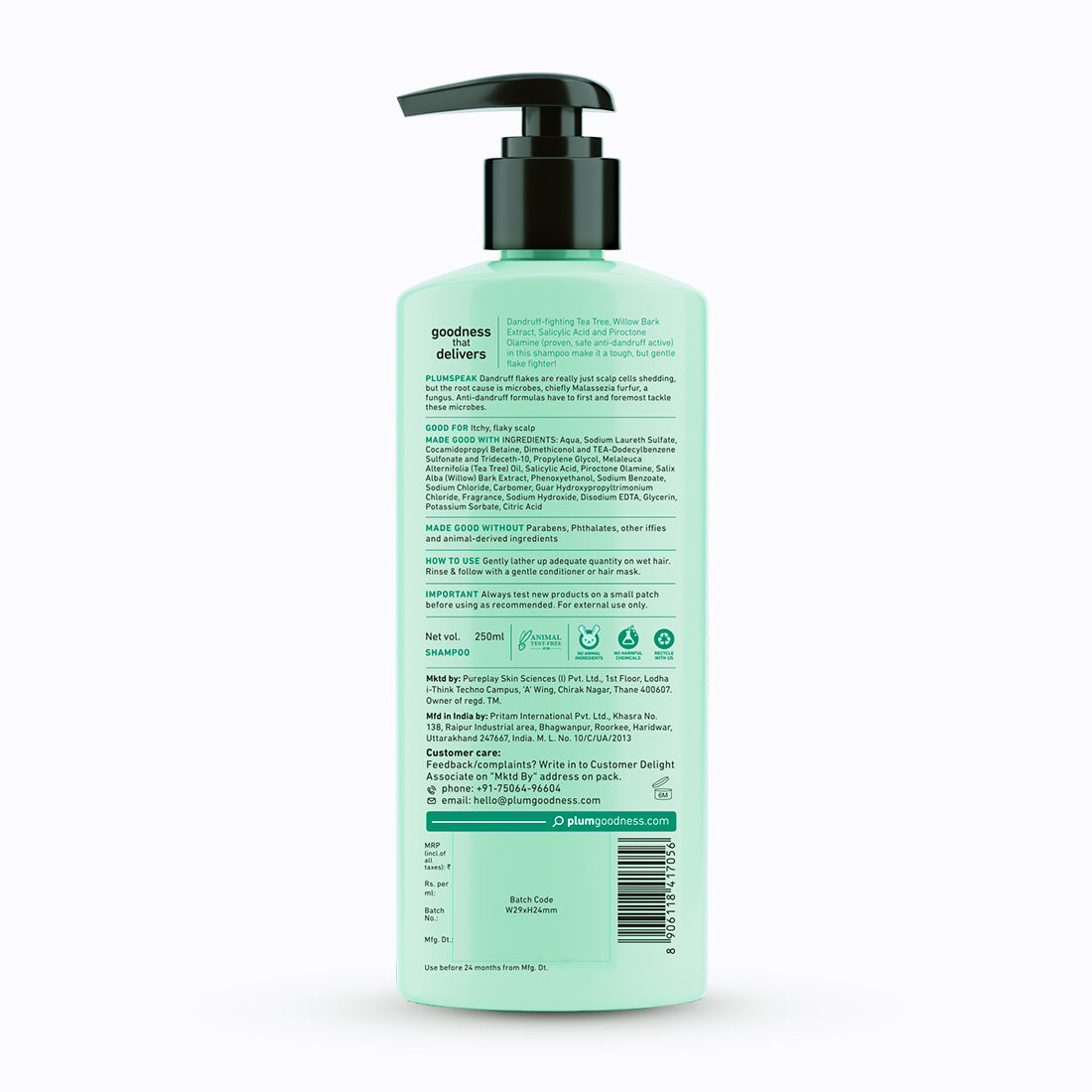 Plum Tea Tree Dandruff Control Shampoo | 250 ml | iBellaa