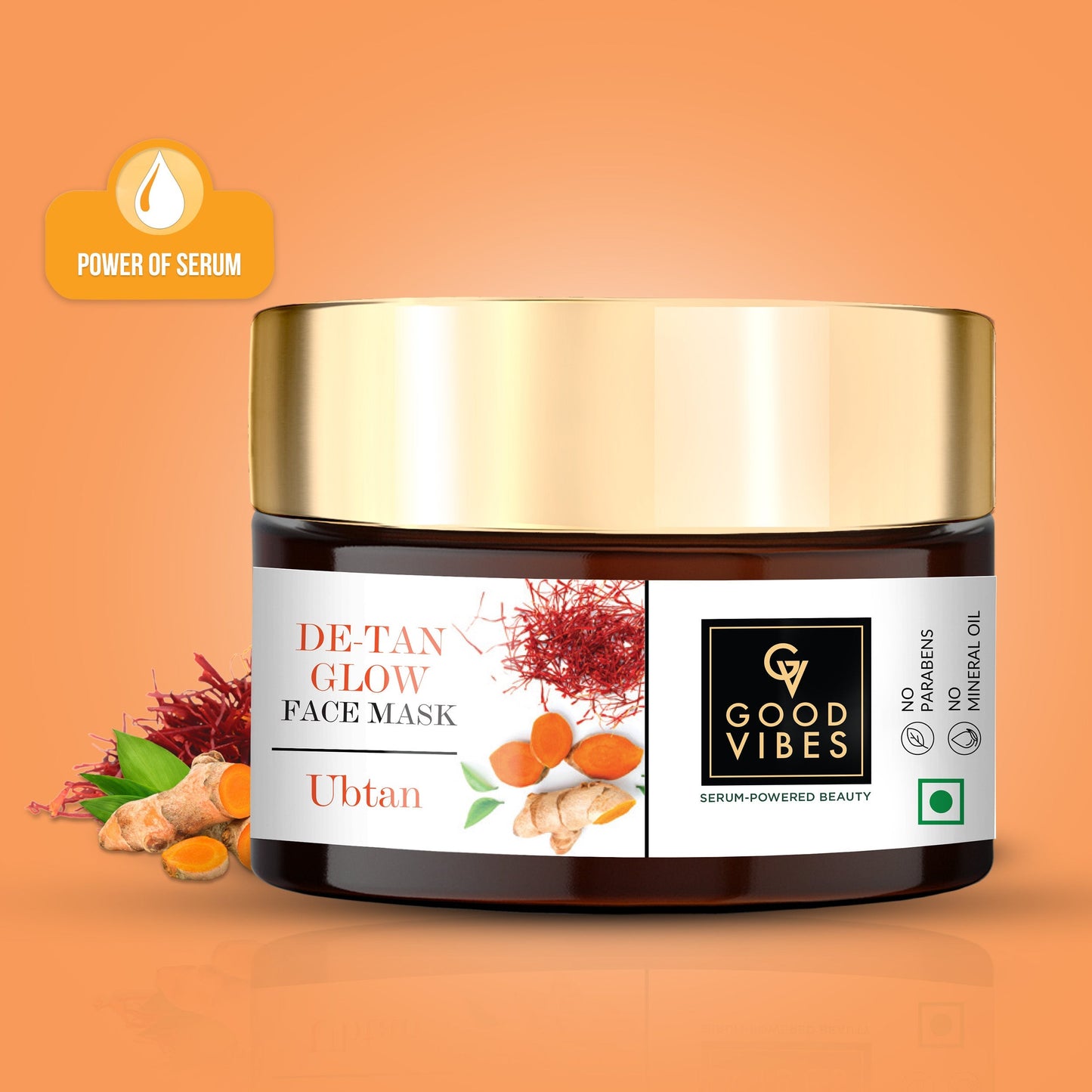 Good Vibes De-Tan Glow Face Mask Ubtan with Power of Serum | iBellaa