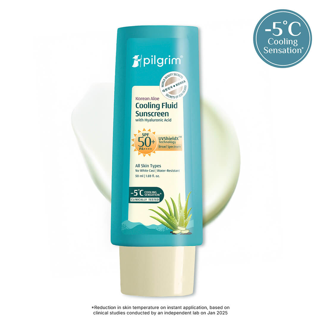 Pilgrim Korean Aloe Cooling Fluid Sunscreen SPF 50+ PA++++ | 50 ml | iBellaa
