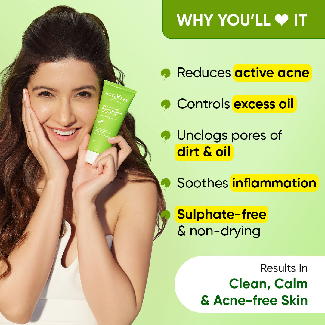 DOT & KEY Cica + Salicylic Acid Gel Face Wash for Oily Skin | iBellaa