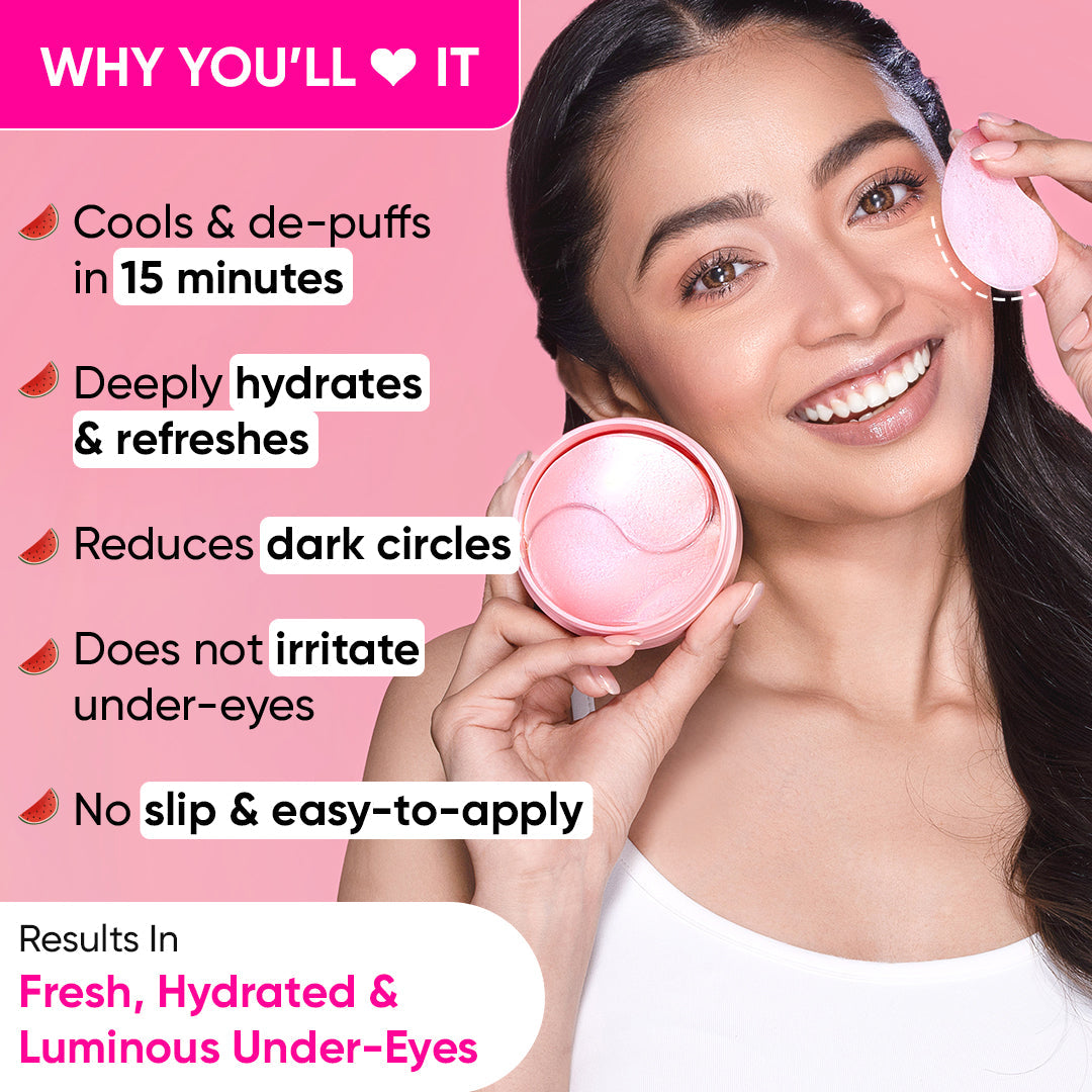 Dot & Key Watermelon Cooling Hydrogel Eye Patches | 30 Pairs | iBellaa