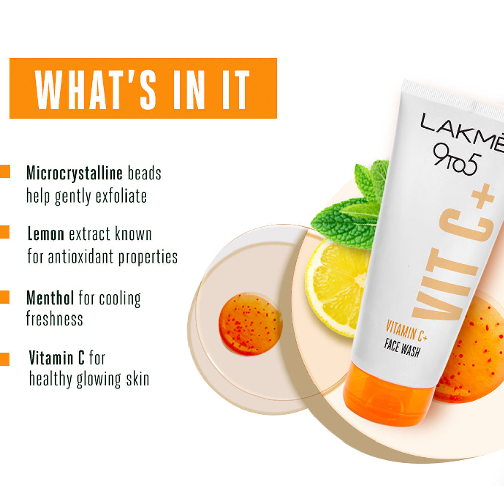 Lakmē 9to5 Vitamin C Facewash, 100g | iBellaa
