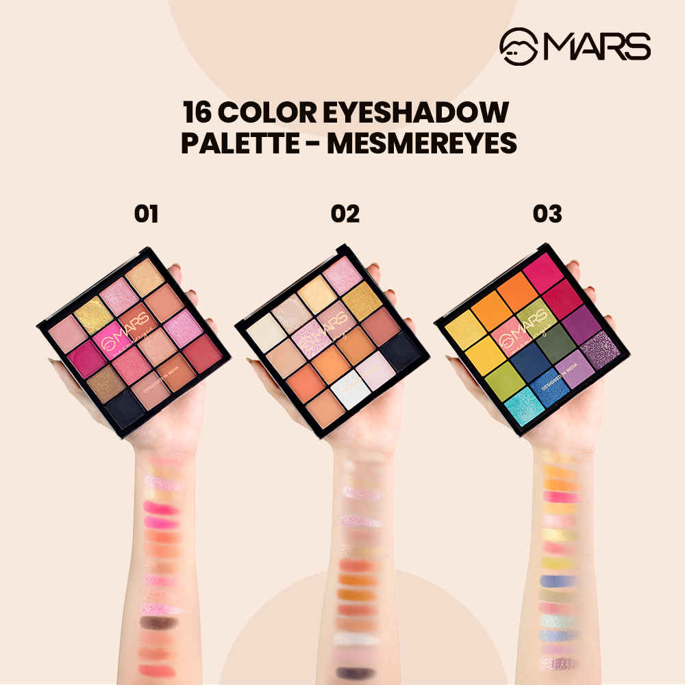 MARS 16 Color Eyeshadow Palette- Mesmereyes | 20.8 g | iBellaa