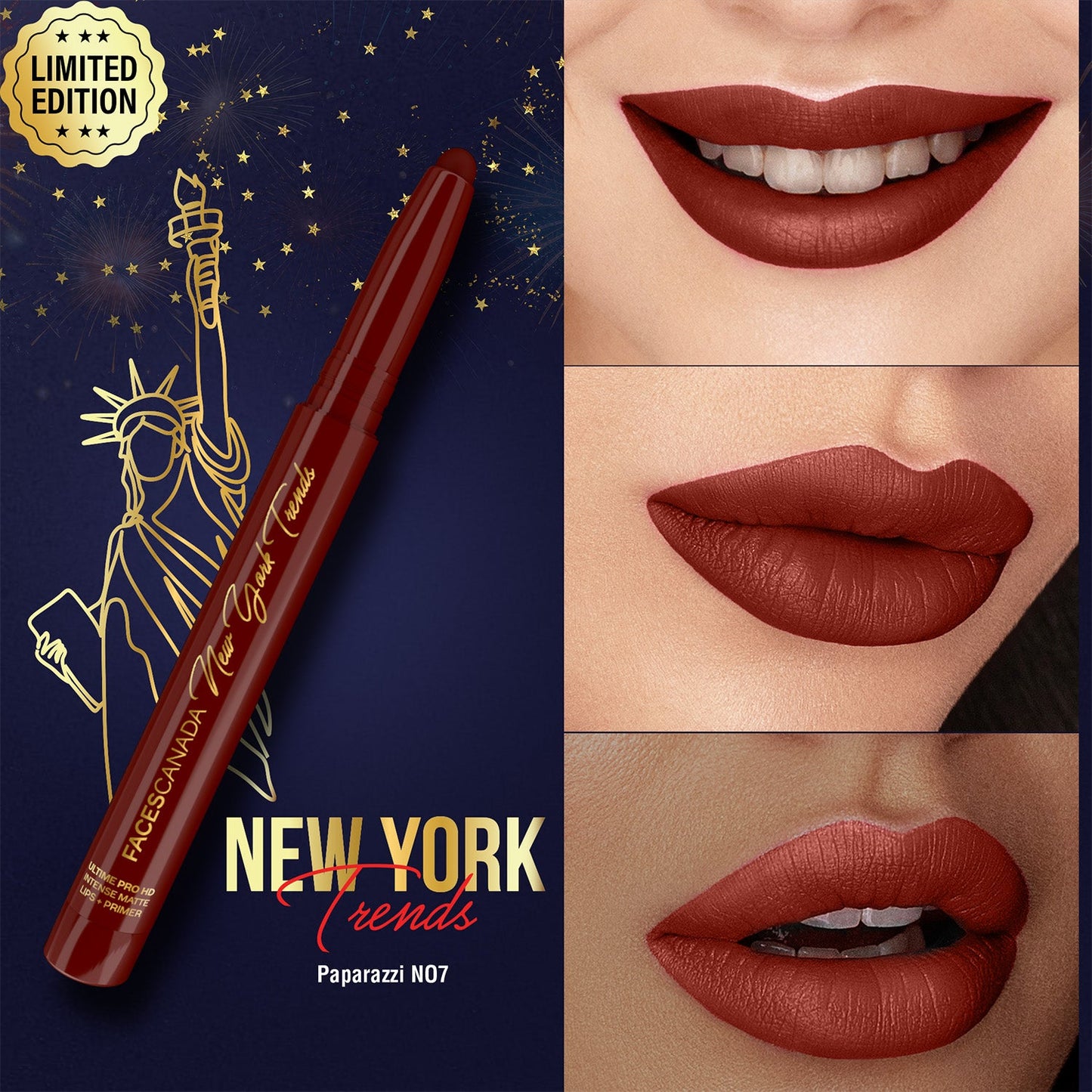Faces Canada Ultime Pro HD Intense Matte Lips + Primer | 13 g | iBellaa