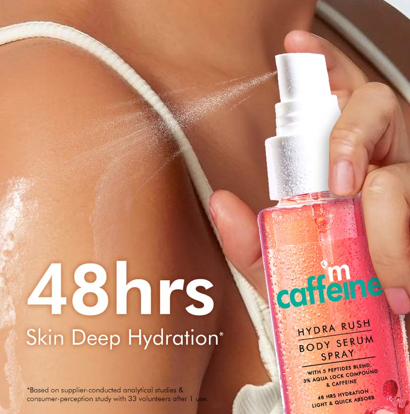 mCaffeine Hydra Rush Body Serum Spray - Crushed Berries, 110ml | iBellaa