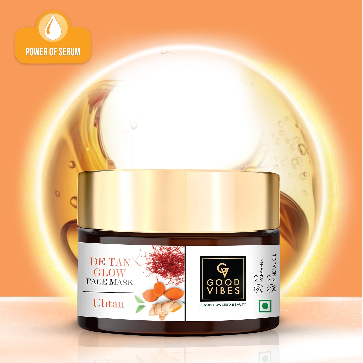 Good Vibes De-Tan Glow Face Mask Ubtan with Power of Serum | iBellaa