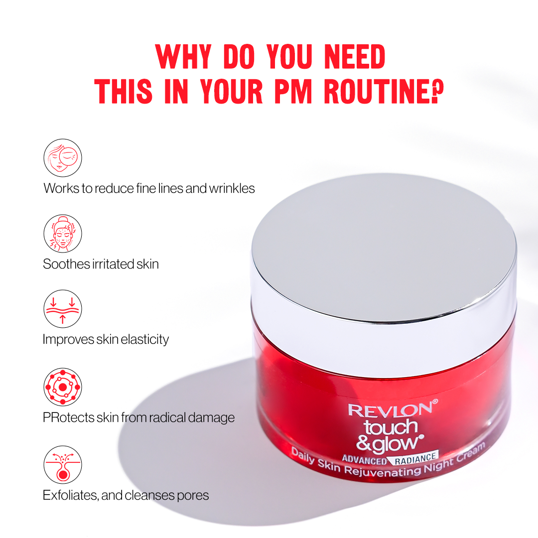 Revlon Touch & Glow Advanced Radiance Daily Skin Rejuvenating Night Cream | 50 ml | iBellaa