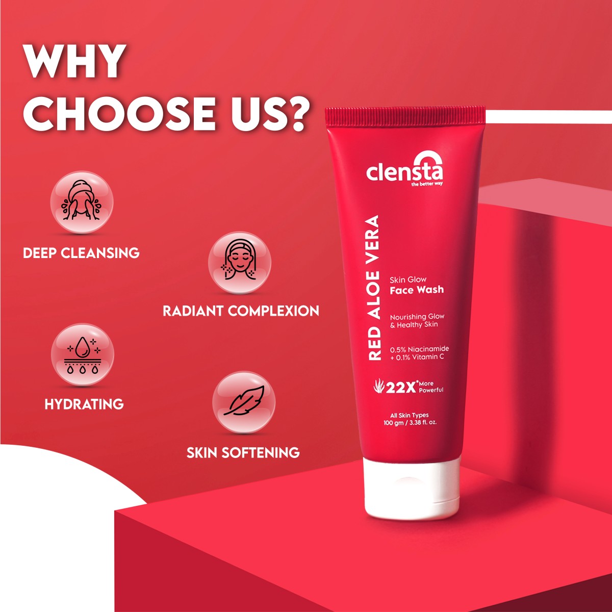 Clensta Skin Glow Face Wash 100 ml | iBellaa