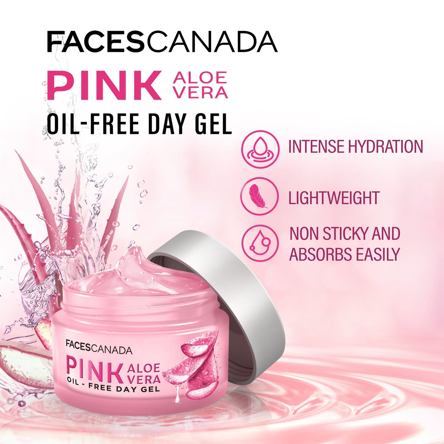 Faces Canada Pink Aloe Vera Oil-Free Day Gel | 15 g | iBellaa