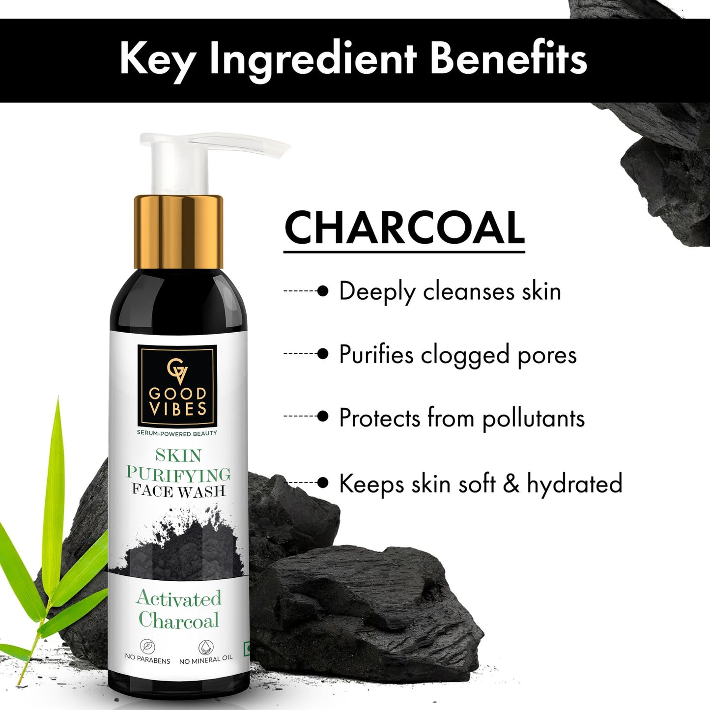 Good Vibes Skin Purifying Face Wash Charcoal | 120 ml | iBellaa
