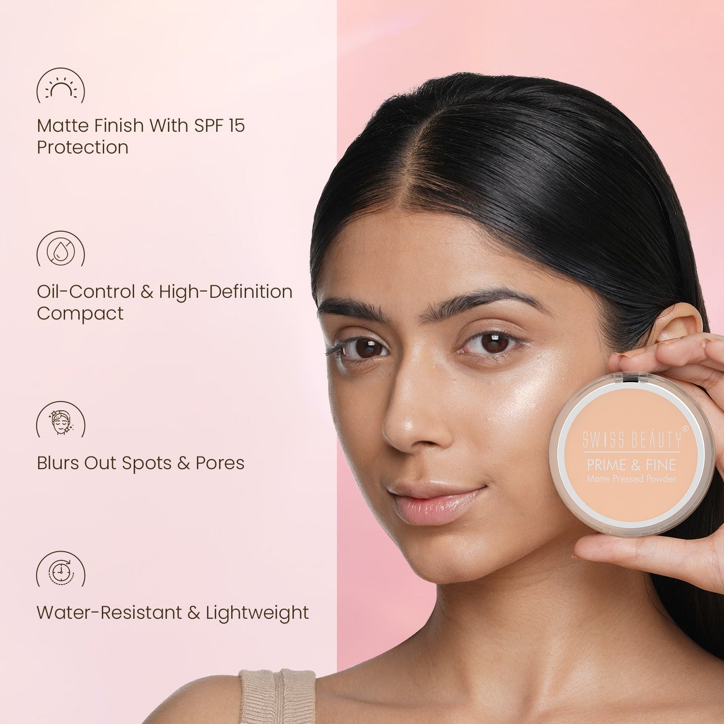 Swiss Beauty Prime & Fine Compact Powder | 8 g | iBellaa