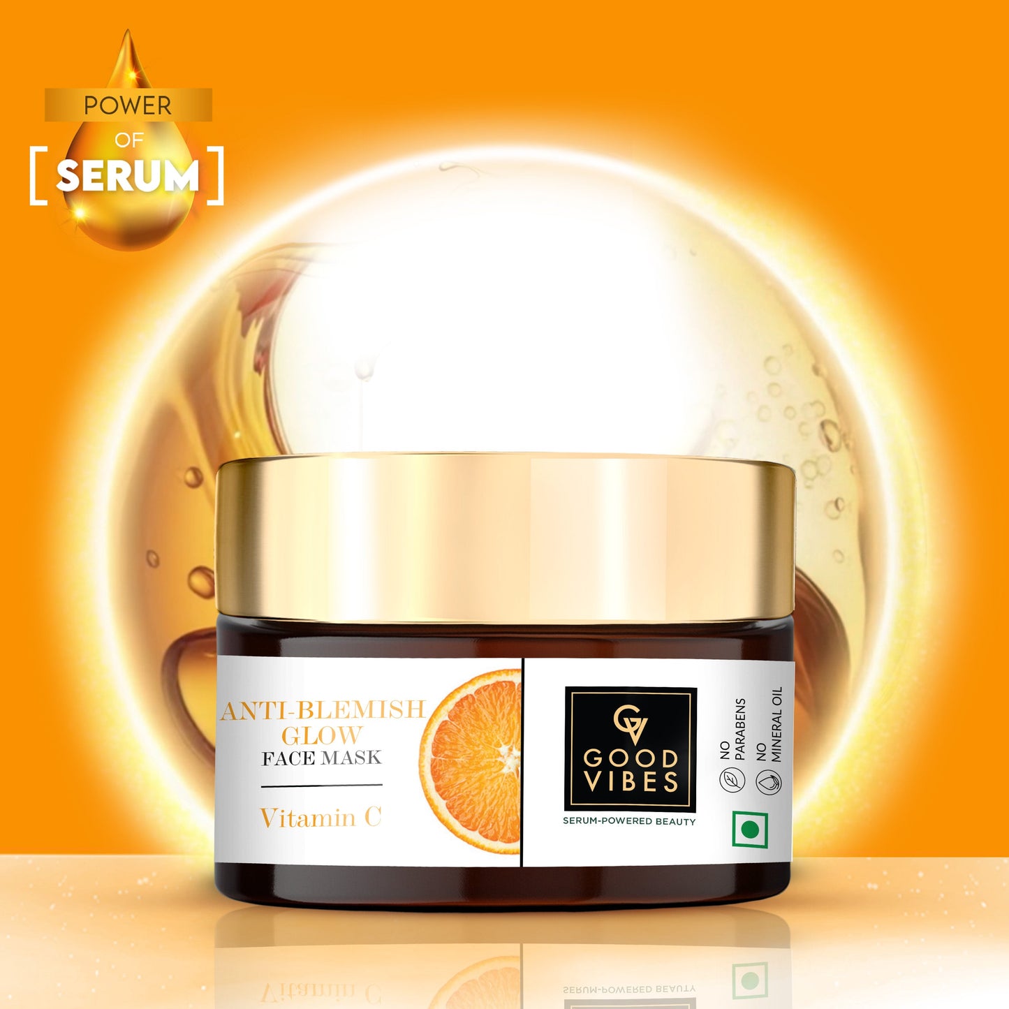 Good Vibes Anti Blemish Glow Face Mask Vitamin C with Power of Serum - Hydrating, Softening, Cleansing | 50g | iBellaa