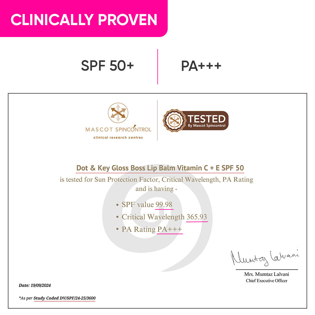 DOT & KEY Vitamin C + E Lip Balm with SPF 50+ | 12 g | iBellaa