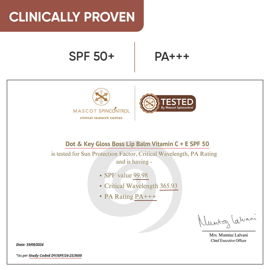 DOT & KEY Vitamin C + E Lip Balm with SPF 50+ | 12 g | iBellaa