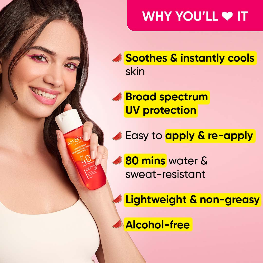 Dot & Key Watermelon Cooling Body Sunscreen Spray SPF 40+ PA+++ | 110 ml | iBellaa