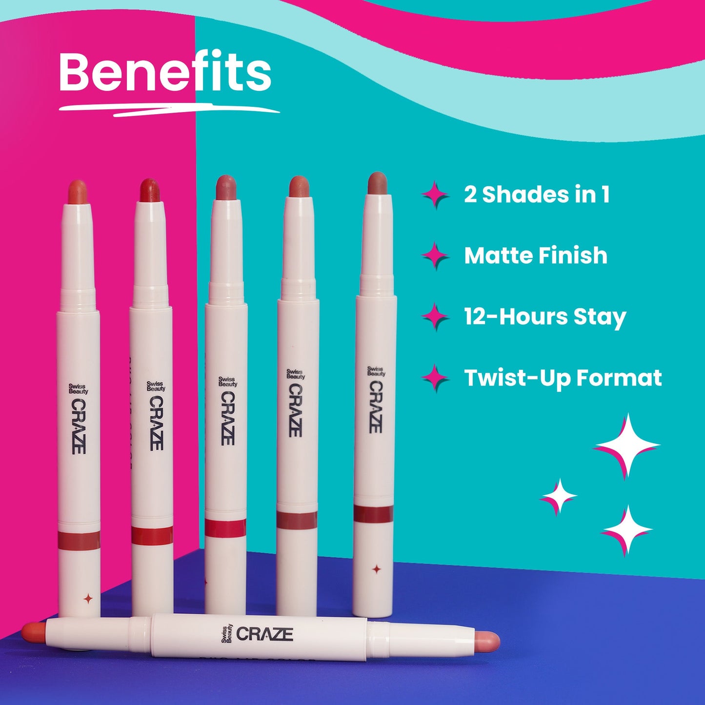 Swiss Beauty Craze Duo Lip Colour | 2 g | iBellaa