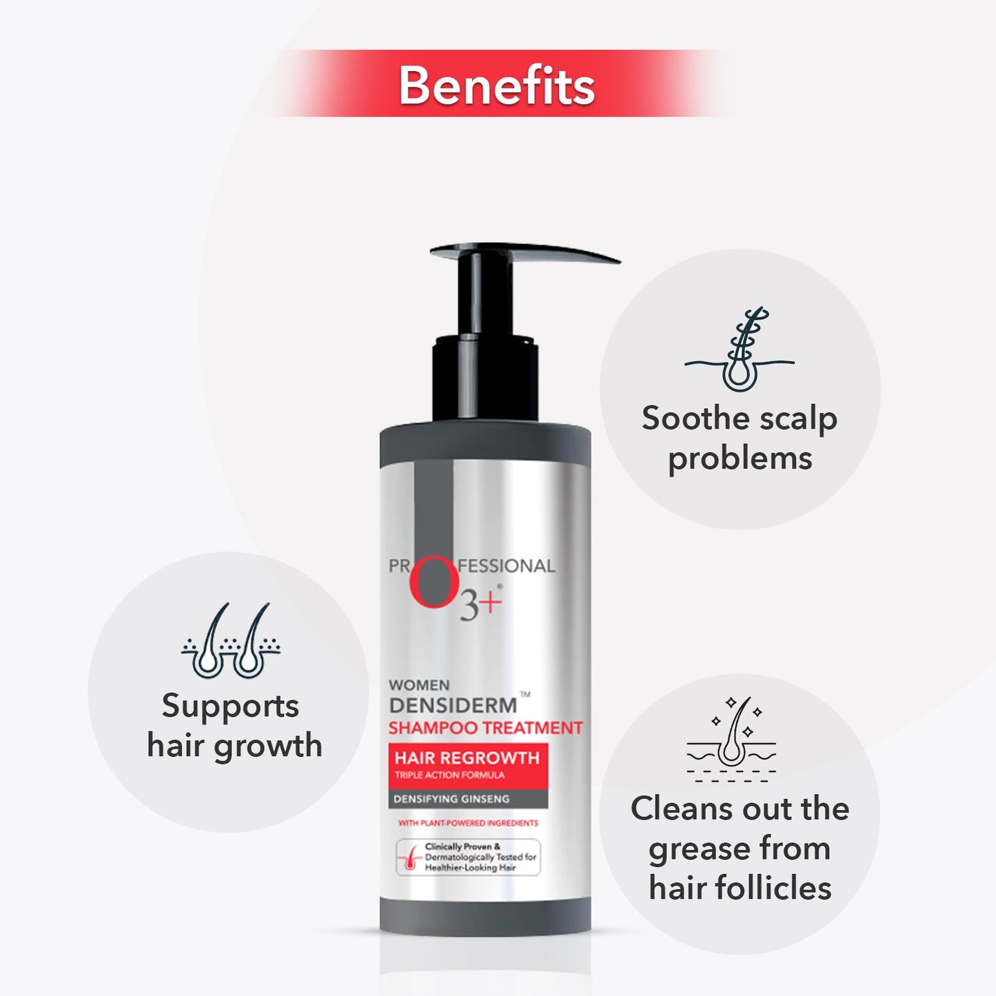 O3+ Women Densiderm Anti Hair Loss Shampoo for Dense hair & Regrowth | 200 ml | iBellaa
