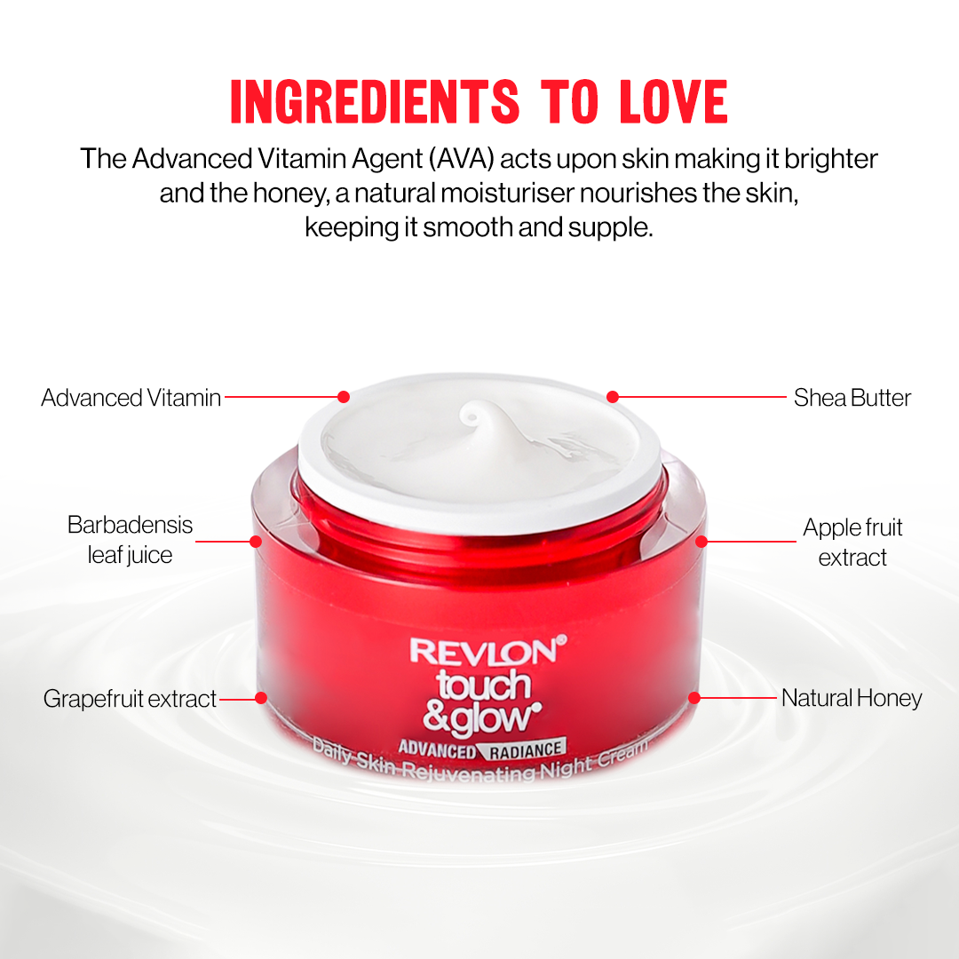 Revlon Touch & Glow Advanced Radiance Daily Skin Rejuvenating Night Cream | 50 ml | iBellaa