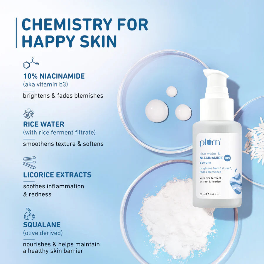 Plum 10% Niacinamide Face Serum with Rice Water | iBellaa