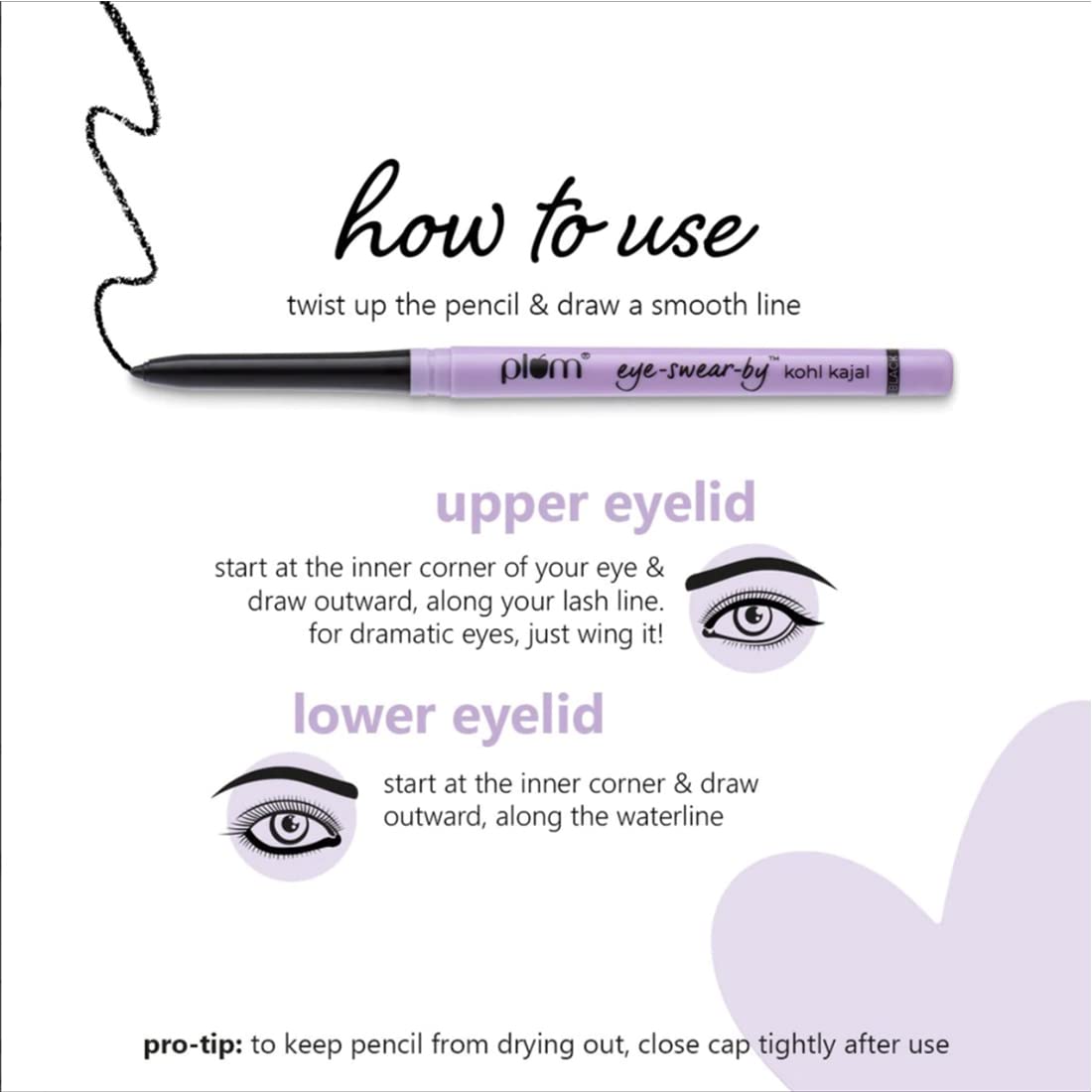 Plum Eye-Swear-By Kohl Kajal - Deep Black | iBellaa