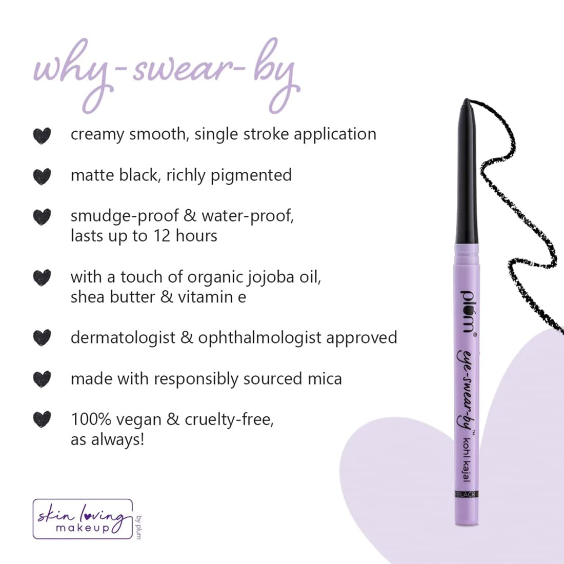 Plum Eye-Swear-By Kohl Kajal - Deep Black | iBellaa