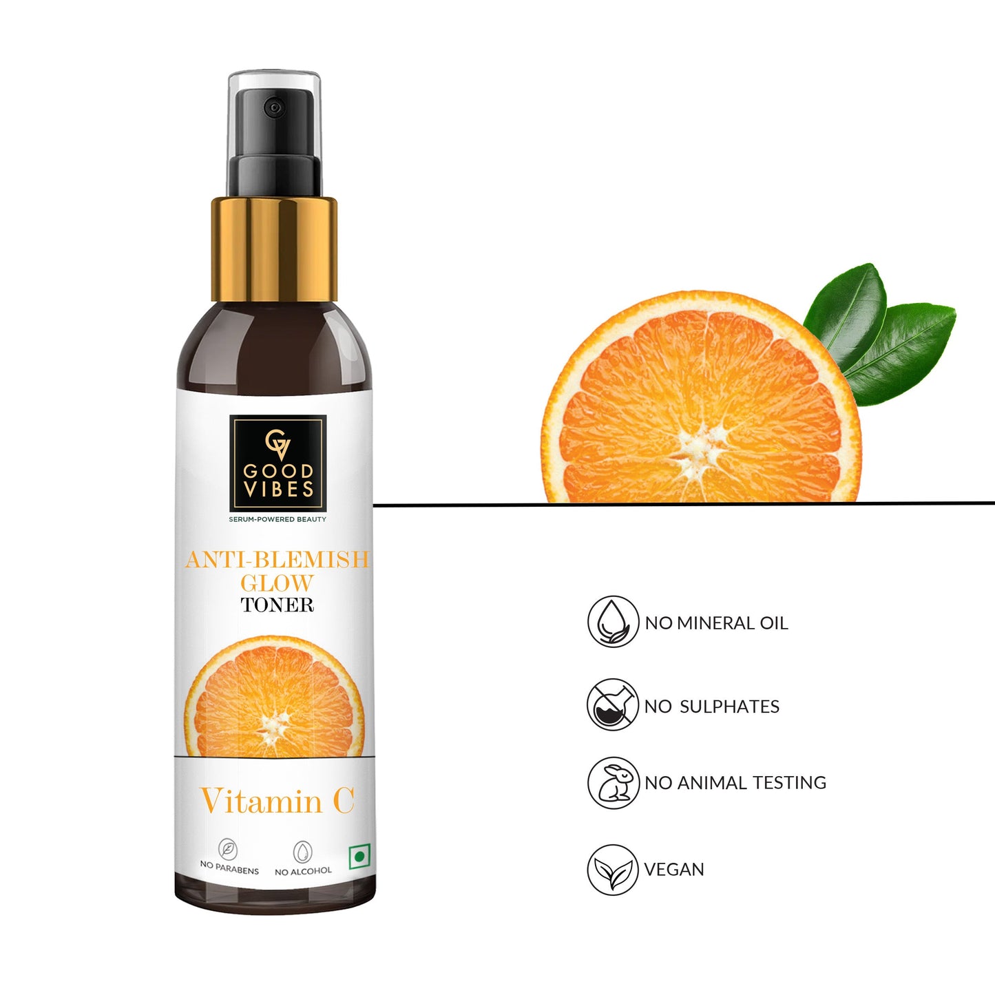 Good Vibes Anti Blemish Glow Toner Vitamin C with Power of Serum | 200 ml | iBellaa