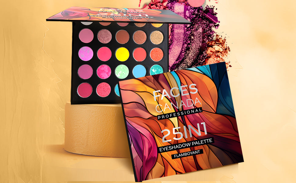 Faces Canada Professional 25-in-1 Eyeshadow Palette Flamboyant | 25 g | iBellaa