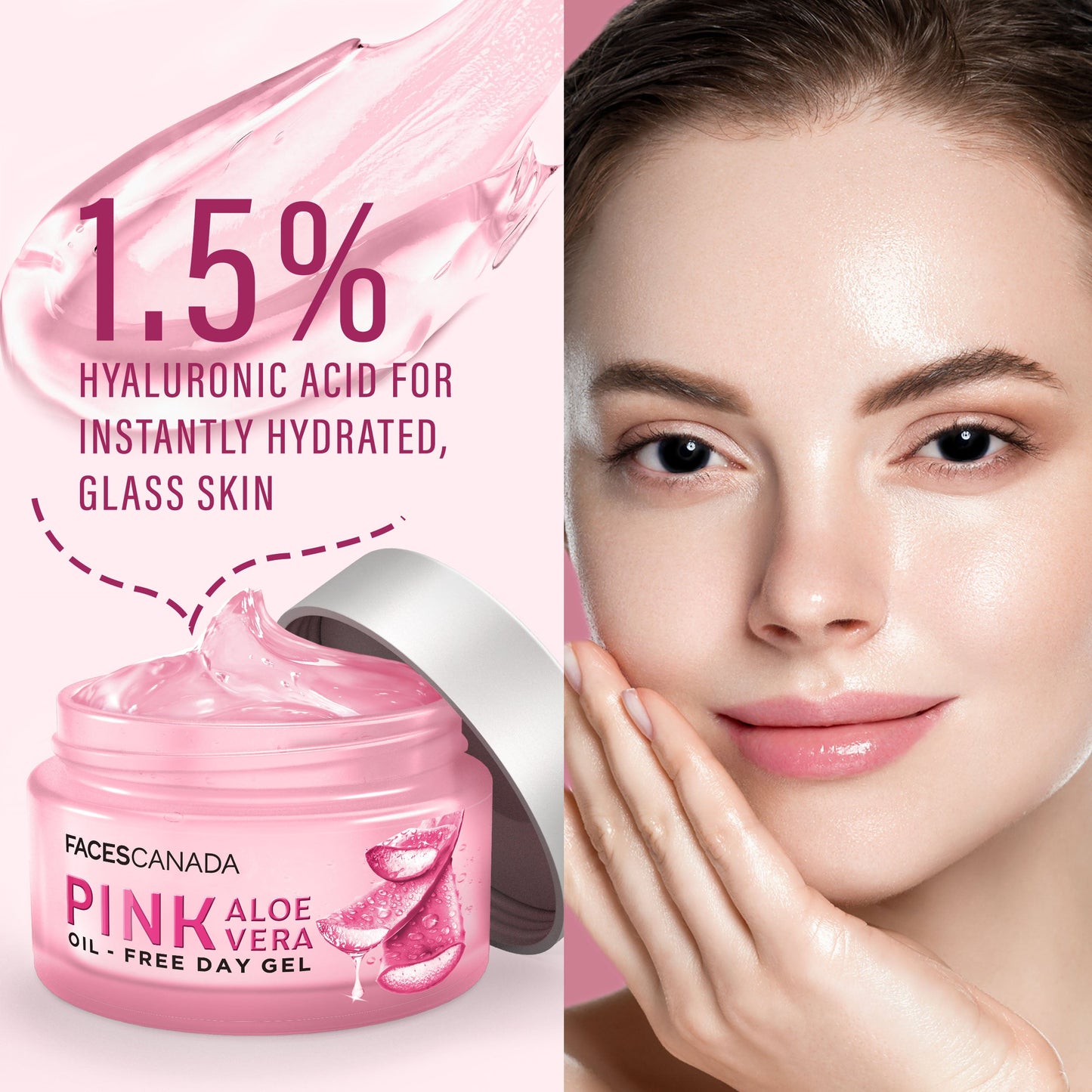 Faces Canada Pink Aloe Vera Oil-Free Day Gel | 15 g | iBellaa
